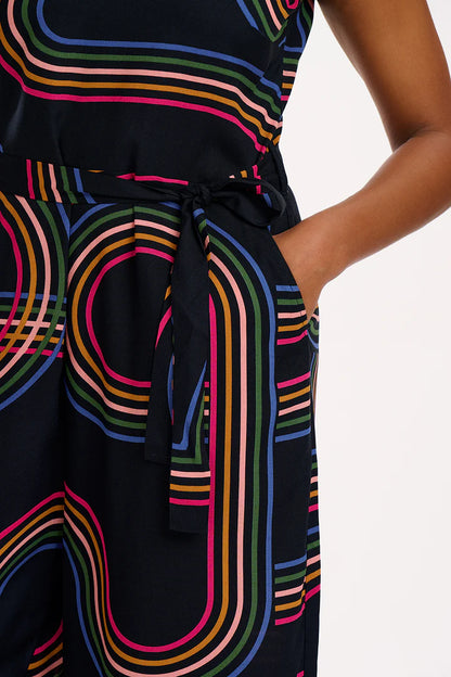 Sugarhill Brighton Lamiah Jumpsuit Black Retro Racer