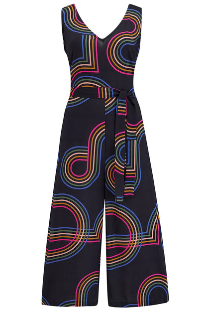 Sugarhill Brighton Lamiah Jumpsuit Black Retro Racer