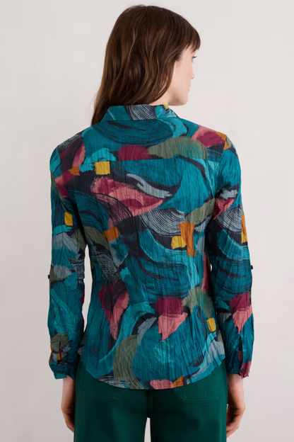 Seasalt Larissa Organic Cotton Shirt Lelant Abstract Mix