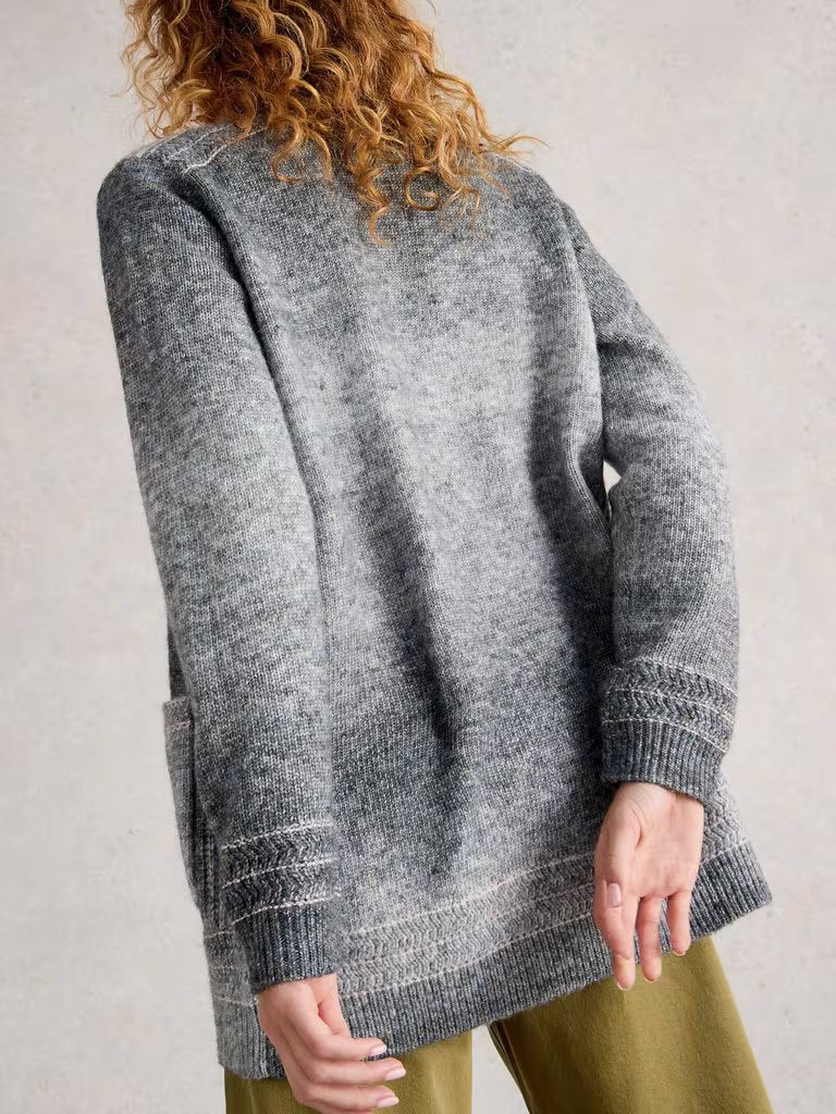 White Stuff Lilbet Cardi Grey Multi
