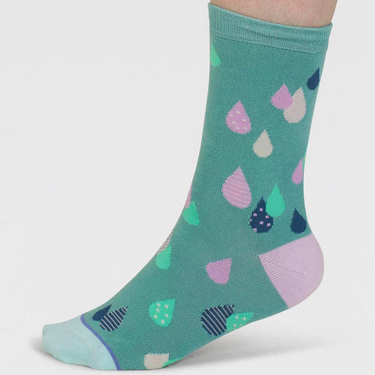 Thought Oriane Weather Organic Cotton Socks Lichen Green