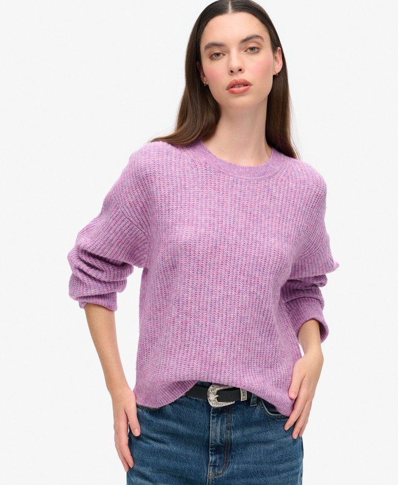 Brushed Crew Neck Jumper Lilac Pink Twist Superdry clothing womens jumper superdry jumper