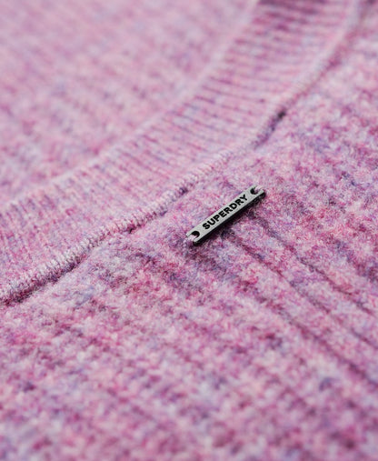 Superdry Brushed Crew Neck Jumper Lilac Pink Twist