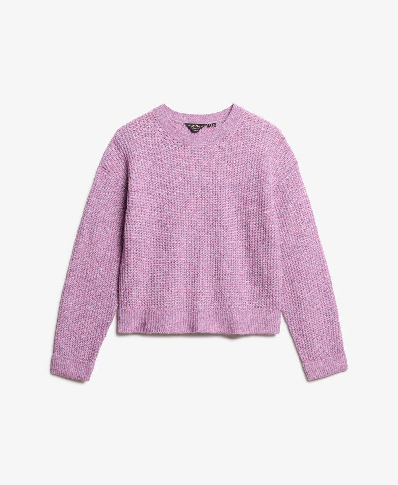 Superdry Brushed Crew Neck Jumper Lilac Pink Twist