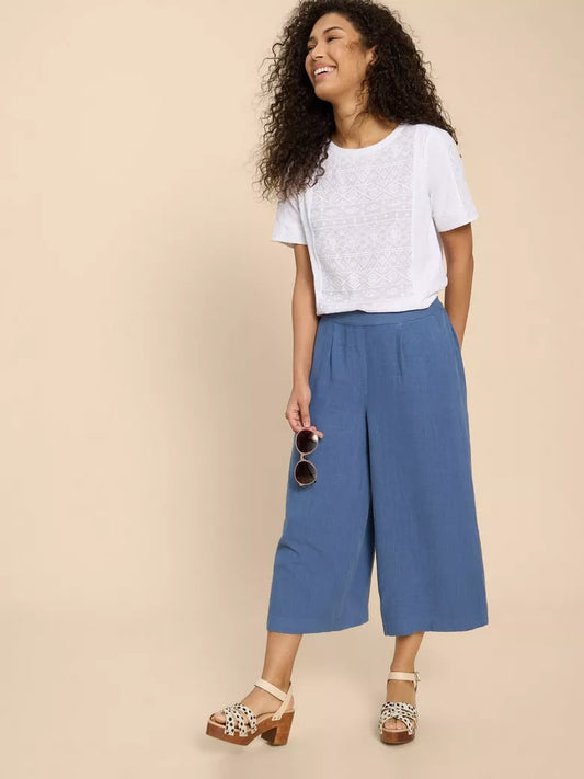 Women's culotts White Stuff Lisette Culotte Mid Blue White Stuff Clothing Take it nice and breezy with these blue culottes