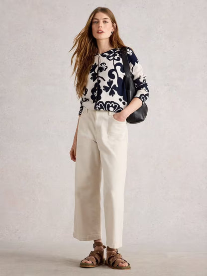 White Stuff Lulu Print Cardi Natural