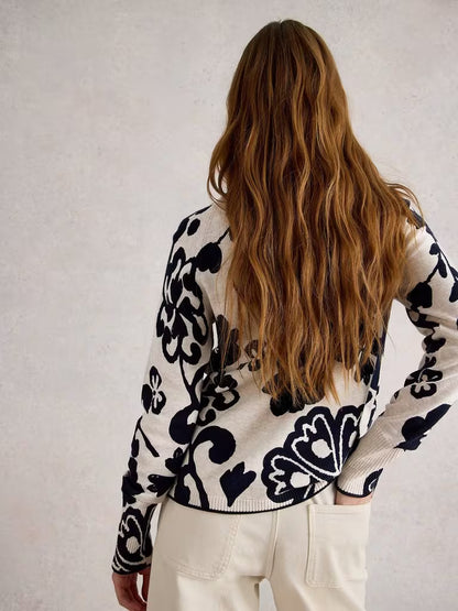 White Stuff Lulu Print Cardi Natural