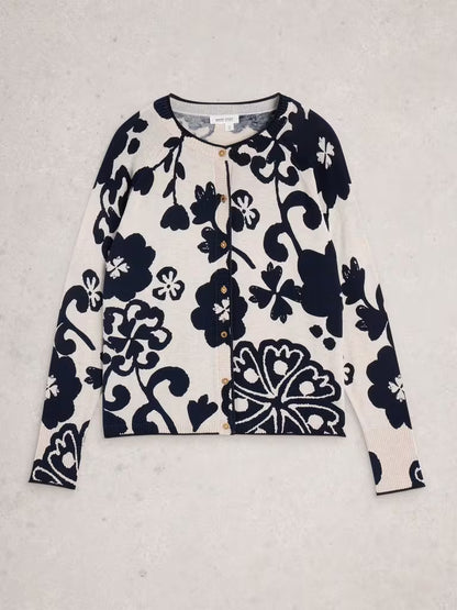 White Stuff Lulu Print Cardi Natural
