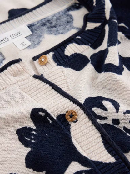 White Stuff Lulu Print Cardi Natural