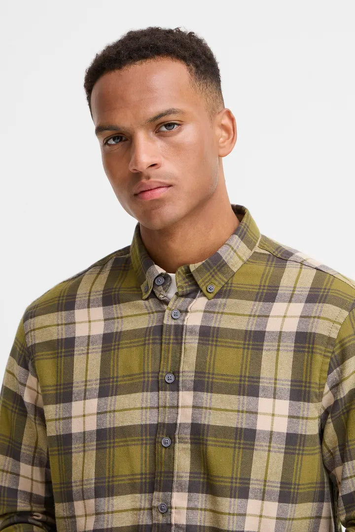 Blend Long Sleeved Checked Shirt Asmus Mayfly