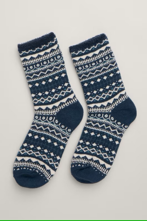 Seasalt Men's Cabin Socks Mica Fleck Maritime Ship