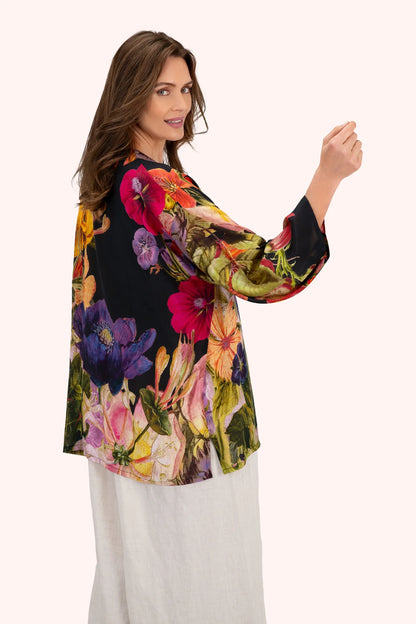 Powder Midnight Posy Mid-length Kimono