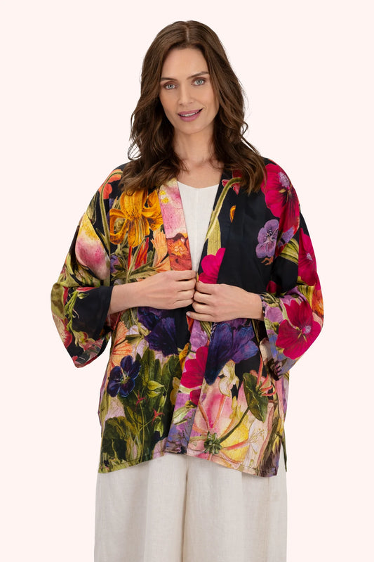 Powder Midnight Posy Mid-length Kimono