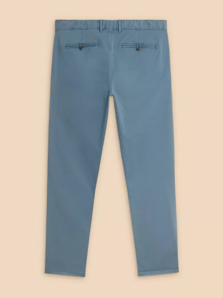 White Stuff Sutton Organic Chino Trousers Mid Blue