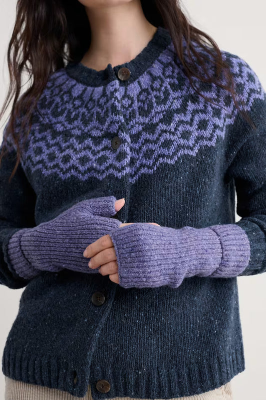 Seasalt Driftmaker Fingerless Mittens Bilberry