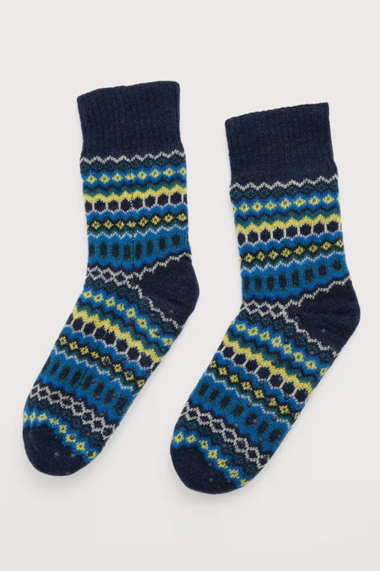 Seasalt Women's House Socks Modernist Teal Multi Seasalt Socks Seasalt clothing Cosy 