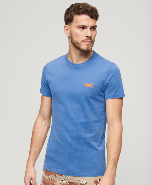 Superdry Men's Organic Cotton Essential Logo T-Shirt Monaco Blue Mens Tshirt Superdry T-shirt Superdry Clothing