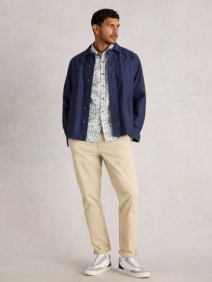 White Stuff Finsbury Mono Bike Printed Shirt White