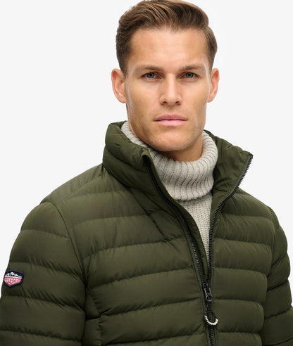 Superdry Fuji Printed Padded Jacket Dark Moss Green