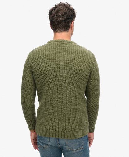 Superdry Jacob Cable Jumper Moss Green