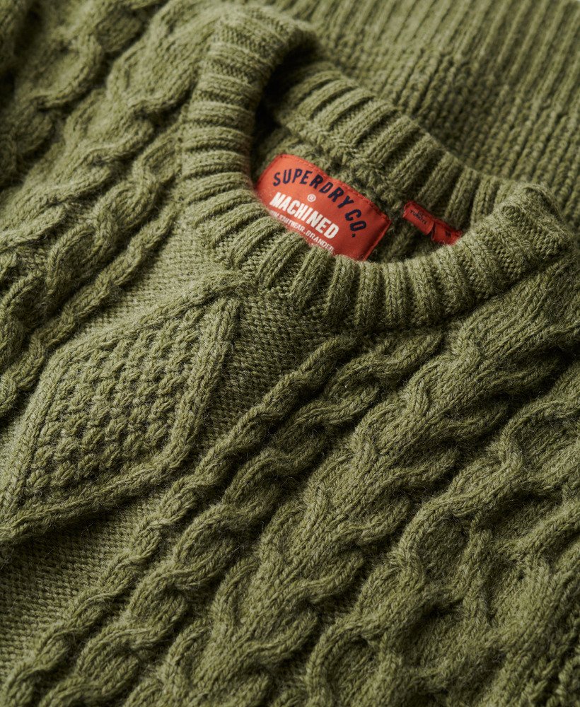 Superdry Jacob Cable Jumper Moss Green