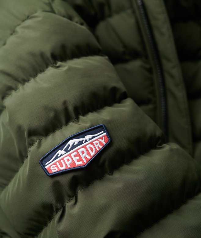 Superdry Fuji Printed Padded Jacket Dark Moss Green