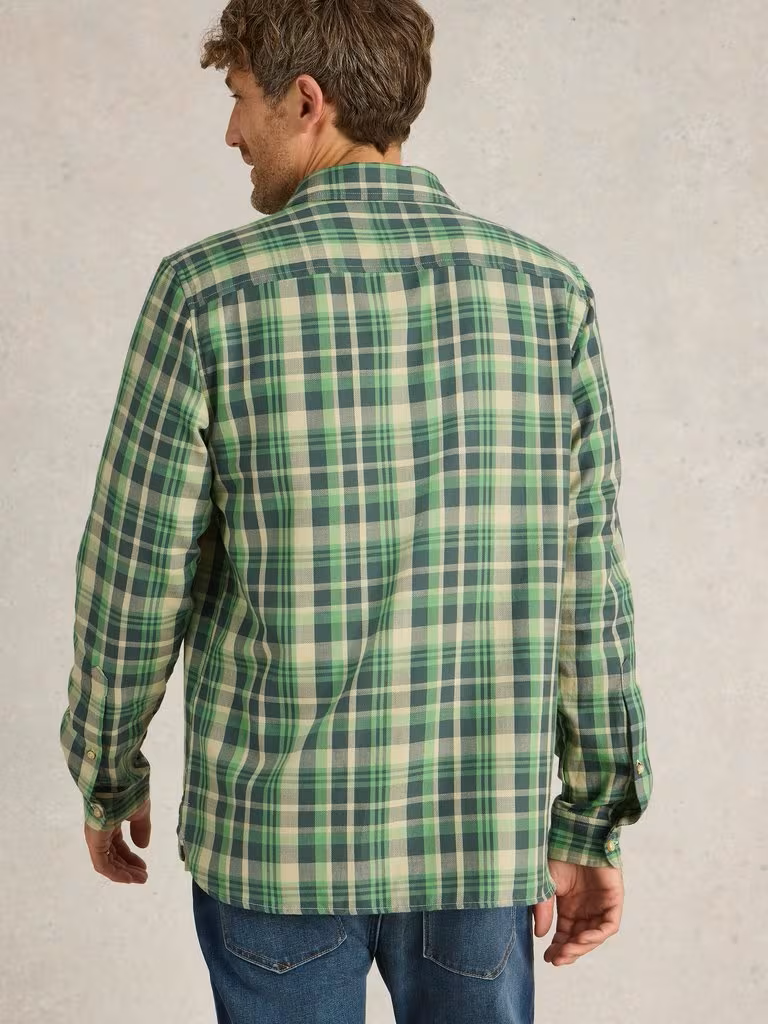 White Stuff Moxley Brushed Long Sleeve Check Shirt Green Multi