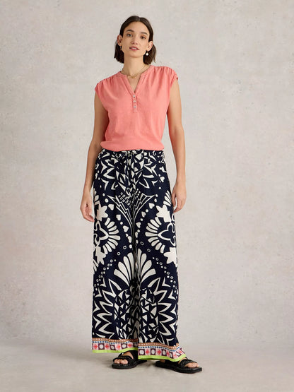 White Stuff Farah Wide Leg Trouser Navy