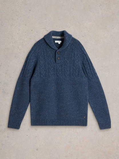 White Stuff Berkley Shawl Neck Jumper Navy