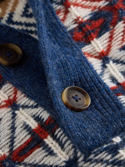 White Stuff Lewis Funnel Neck Fairisle Navy