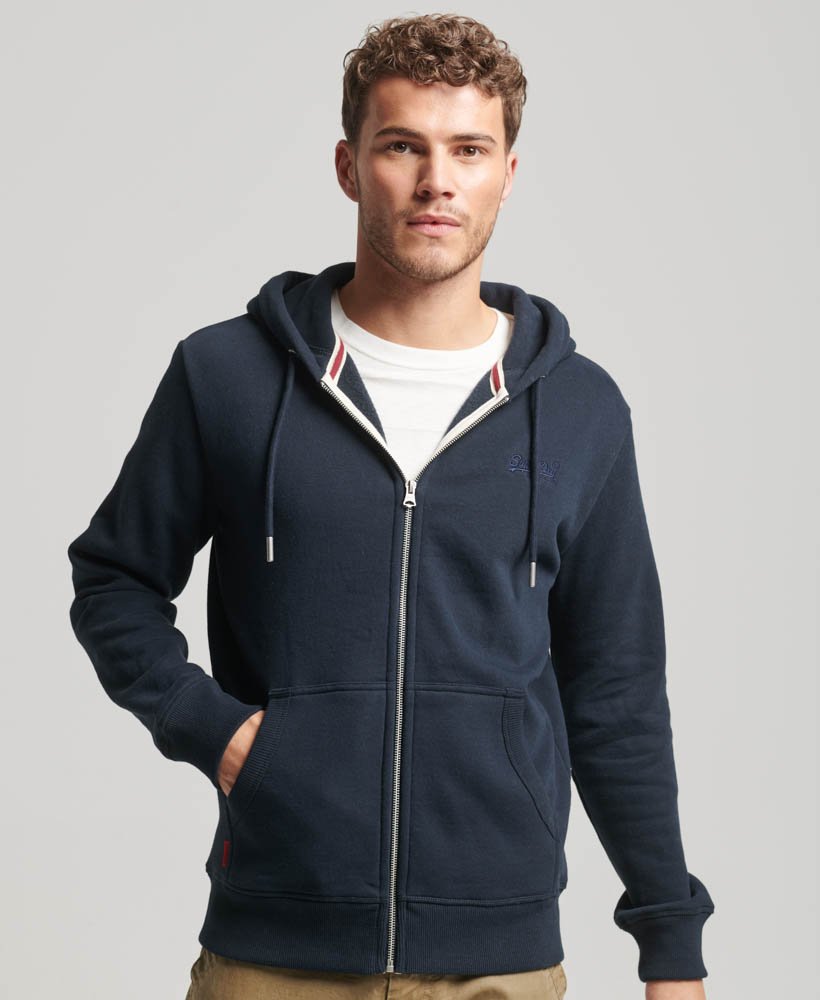 Superdry Essential Logo Zip Hoodie Eclipse Navy