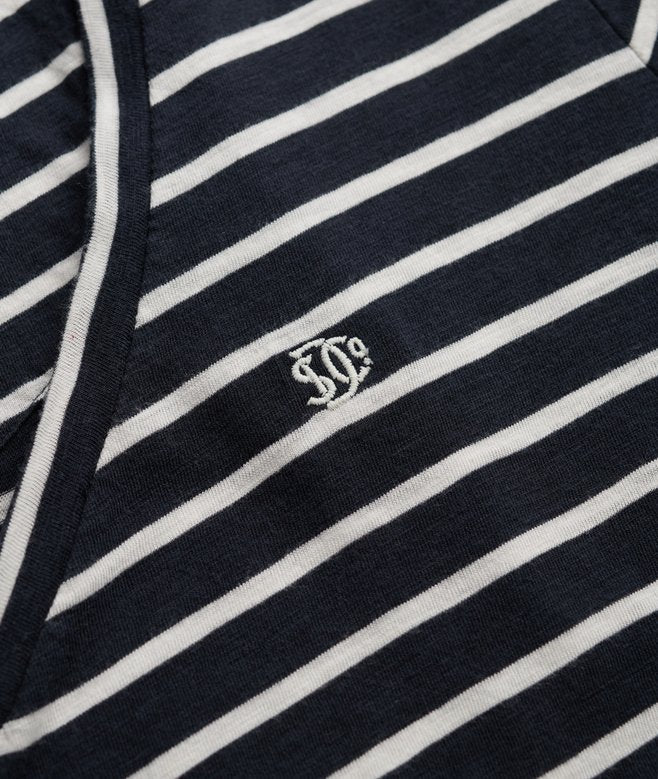 Superdry Studios Slub Embroidered T-Shirt Navy/Optic Stripe