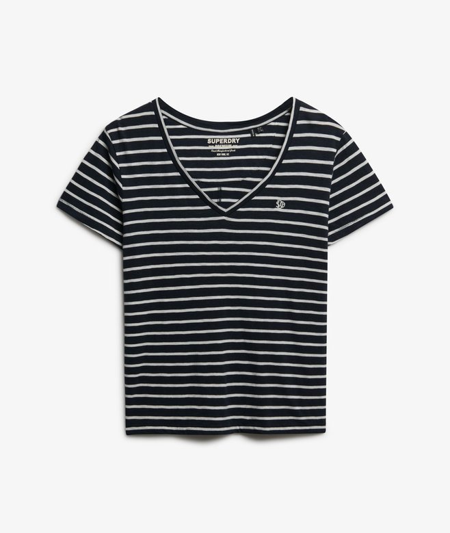 Superdry Studios Slub Embroidered T-Shirt Navy/Optic Stripe