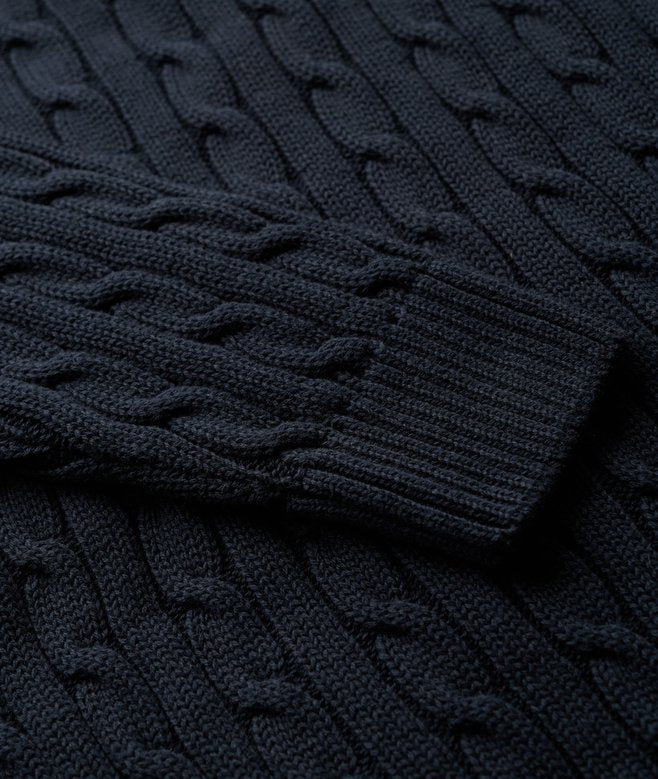 Superdry Slouchy Cable Knit Jumper Deep Navy