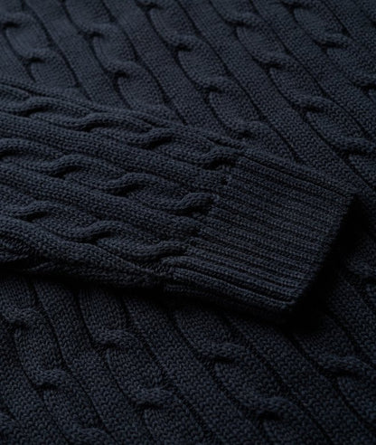 Superdry Slouchy Cable Knit Jumper Deep Navy