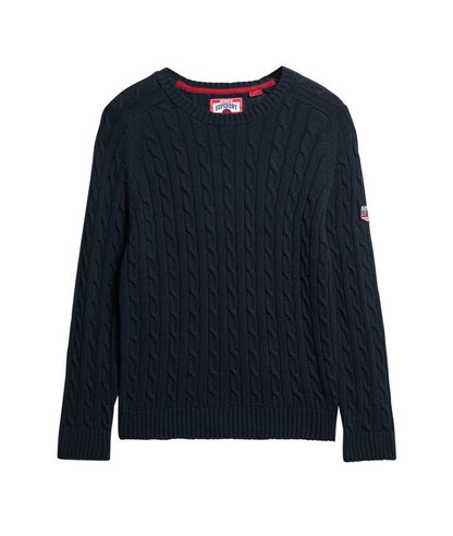 Superdry Slouchy Cable Knit Jumper Deep Navy