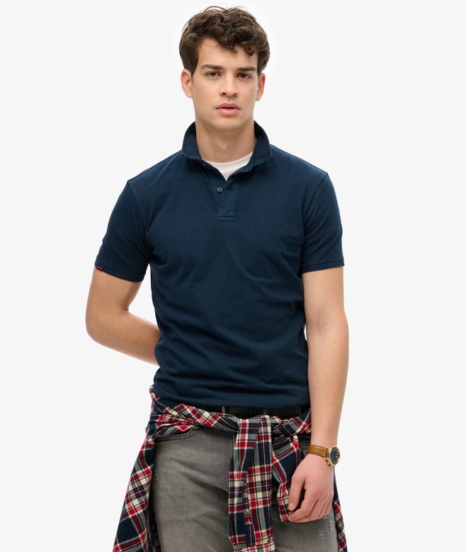Superdry Essential Jersey Polo Top Eclipse Navy