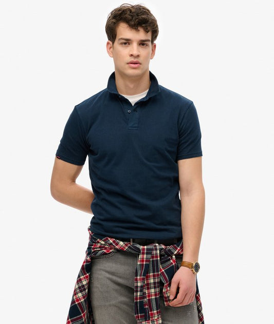 Superdry Essential Jersey Polo Top Eclipse Navy