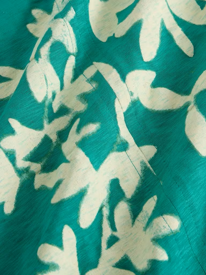 White Stuff Nelly Cotton Notch Neck Tee Green