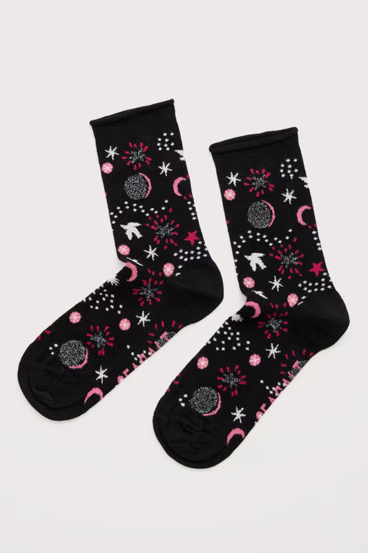 Seasalt Snowy Scenes Socks Starry Night Onyx
