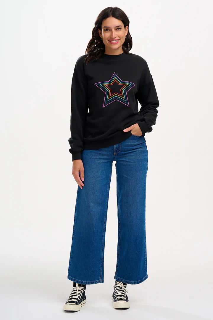 Sugarhill Brighton Noah Sweatshirt Black Rainbow Star