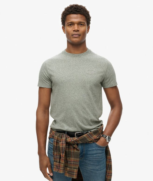Superdry Organic Cotton Essential Logo T-Shirt Noos Grey Marl