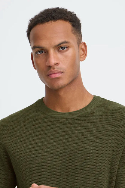 Blend Pullover Crew Knit Olive Night