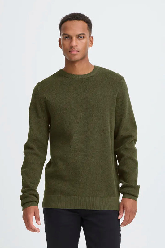 Blend Pullover Crew Knit Olive Night Mens Sweater Blend clothing Smart Stylish Pullover from Blend