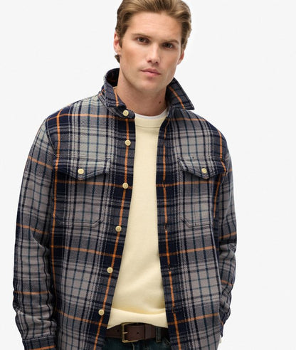 Superdry The Merchant Store Heavy Checked Shirt Homestead Ombre Navy