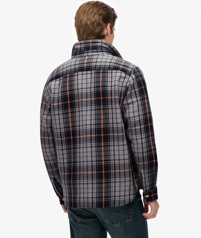 Superdry The Merchant Store Heavy Checked Shirt Homestead Ombre Navy