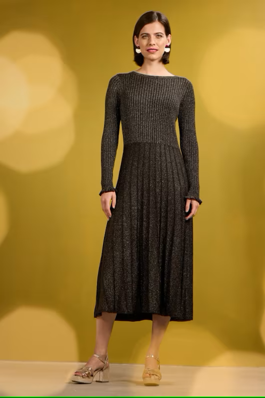 easalt Glass Stem Sparkly Knitted Dress Onyx Seasalt Dress Party Dress