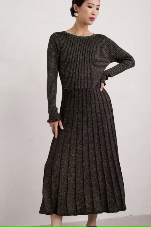 Seasalt Glass Stem Sparkly Knitted Dress Onyx