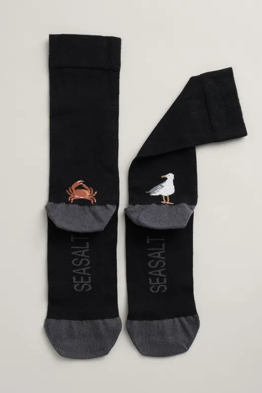Mens Socks Seasalt Socks Seasalt Men's Everyday Socks Duality Onyx