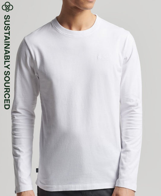 Mens Long Sleeved Tshirt Superdry T-shirt Superdry Organic Cotton Vintage Embroidered Top Optic